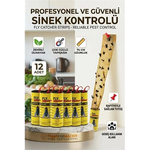 12 Adet Yapışkanlı Sinek Kapanı 74 cm 716516