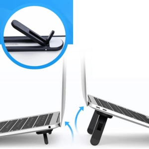 2 Kademeli Katlanabilir ve Yapışkanlı Laptop Standı Siyah