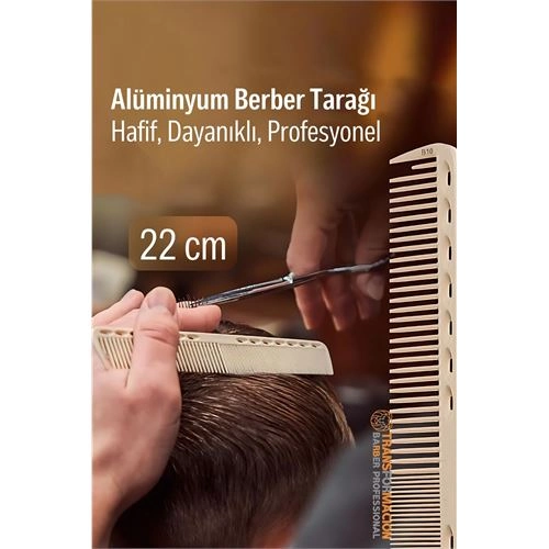 22 cm Alüminyum Saç Kesim Tarağı – Berber Tarağı -Hafif, Dayanıklı, Profesyonel 722093