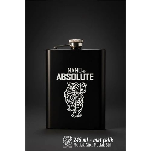 240 ml Mat Siyah Paslanmaz Çelik İçki Matarası 722910