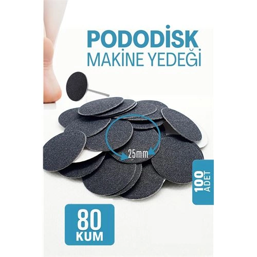 25 mm Pododisk - Nasır Sökücü Pedikür Makinesi Yedek Pedler 100 ADET 722073