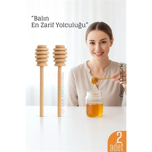 2’li Ahşap Bal Kaşığı Seti – 16 cm Doğal Ahşap, Sunum ve Servis İçin İdeal 720898