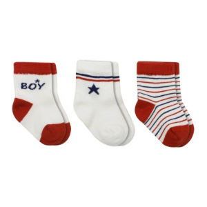 3'Lü Penye Boy And Girl Soket Çorap BS10114 Kırmızı