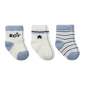 3'Lü Penye Boy And Girl Soket Çorap BS10114 Mavi
