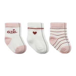 3'Lü Penye Boy And Girl Soket Çorap BS10114 Pembe