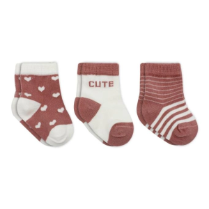 3'Lü Penye Cute Stars Soket Çorap BS10115 Pudra