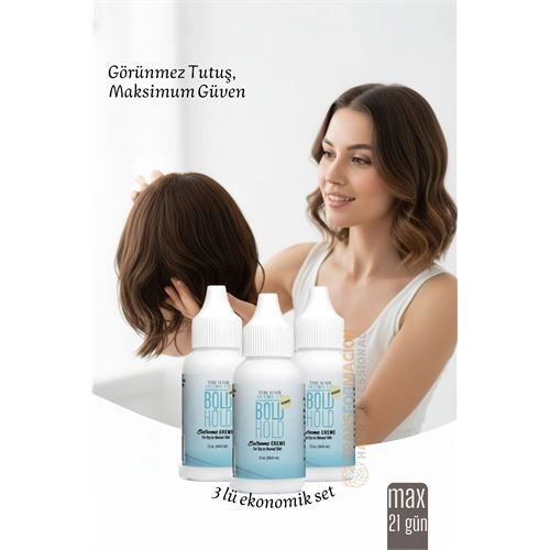 3 lü Protez Saç Yapıştırıcı - Peruk ve Keratin Kaynak Saç İçin Görünmez ve Uzun Süreli Yapıştırıcı  Bold Hold 722312