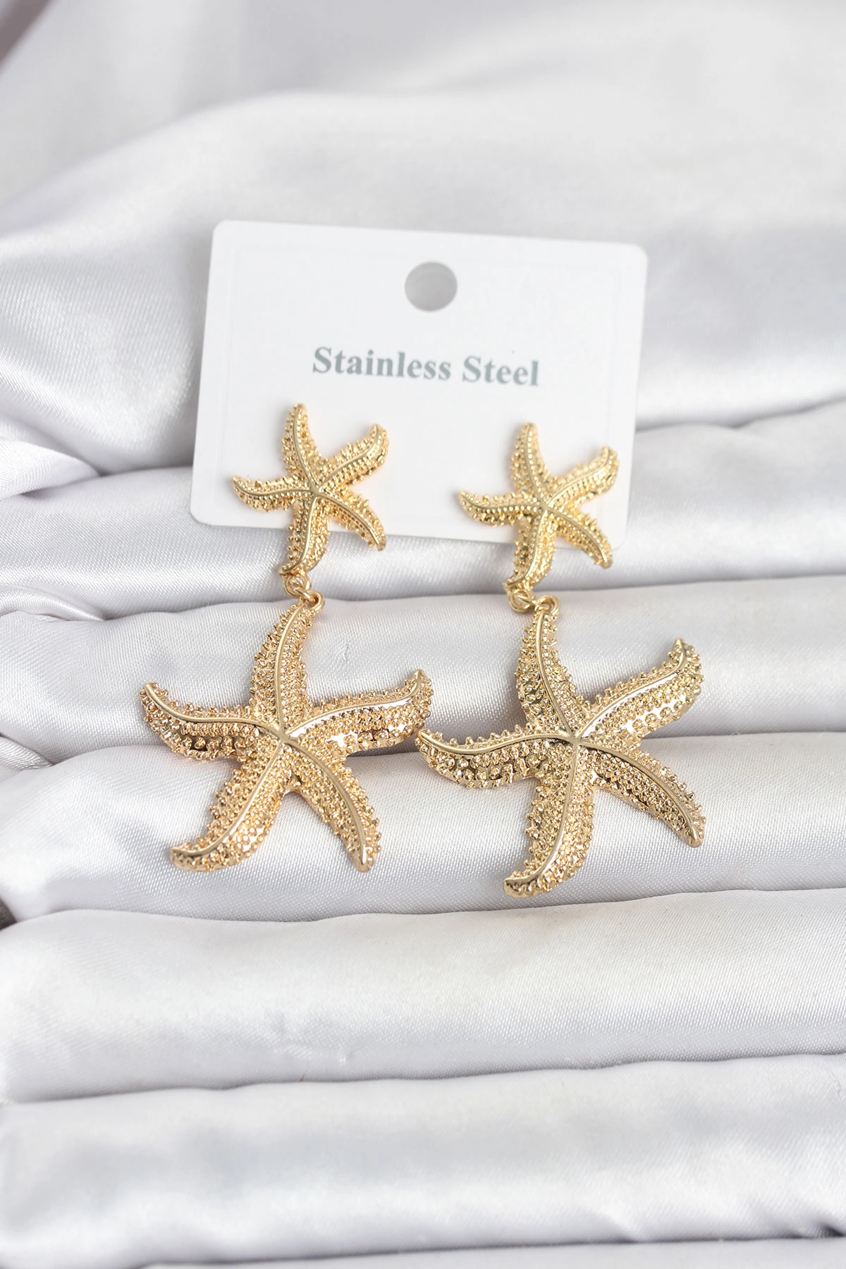 316L Çelik Gold Renk Deniz Yıldızı Model Kadın Küpe 1 316L Çelik Gold Renk Deniz Yıldızı Model Kadın Küpe