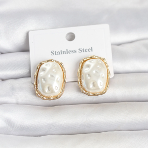 316L Çelik Gold Renk İnci Model Vintage Kadın Küpe