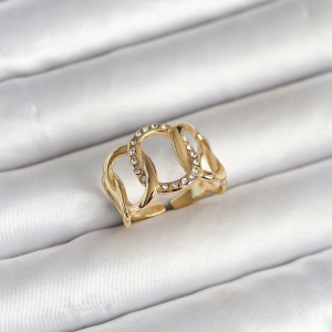316L Çelik Gold Renk Samanyolu Model Kadın Yüzük