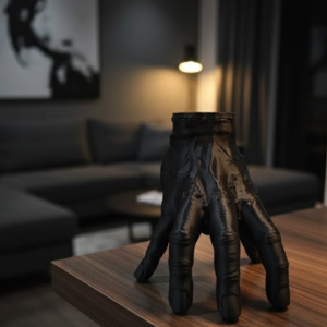 3D Siyah El Dekoratif Biblo 17x16 cm Modern ve Şık Tasarım