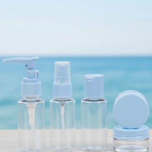 5’li Seyahat Dolum Şişe Seti 30 ml Şeffaf Taşıma Çantalı