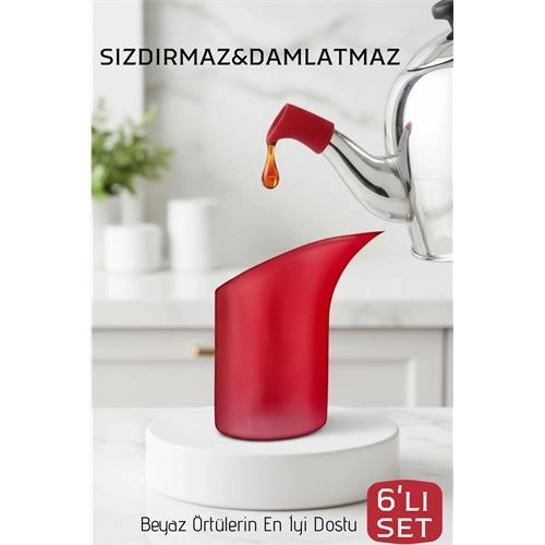 6'lı Sızdırmaz Silikon Çaydanlık Ucu Aparatı - Damlatma Önleyici Akıllı Emzik Başlığı - Isıya Dayanıklı