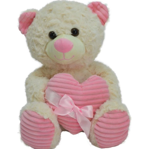 62915 35 CM KALBİ KURDELELİ PELUŞ AYI -HLY