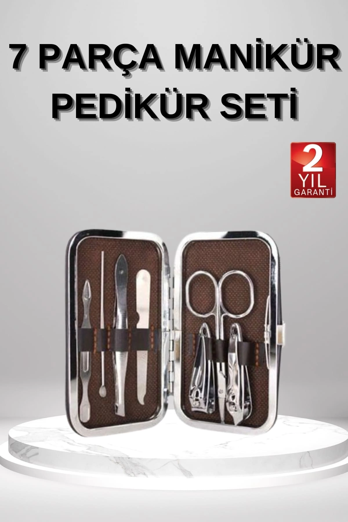 7 Parça Manikür Pedikür Seti El Ayak Bakımı Çantalı Paslanmaz Çelik 1 7 Parça Manikür Pedikür Seti El Ayak Bakımı Çantalı Paslanmaz Çelik