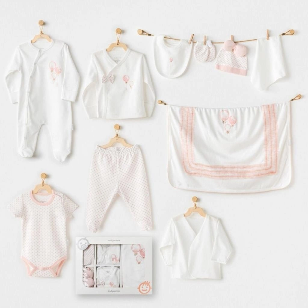 AC25551 Newborn Set Pınk Baloons 10'Lu Hastane Çıkışı Ekru
