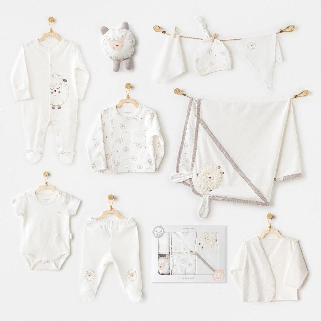 AC25561 Newborn Set Tinny Ships 10'Lu Hastane Çıkışı Ekru