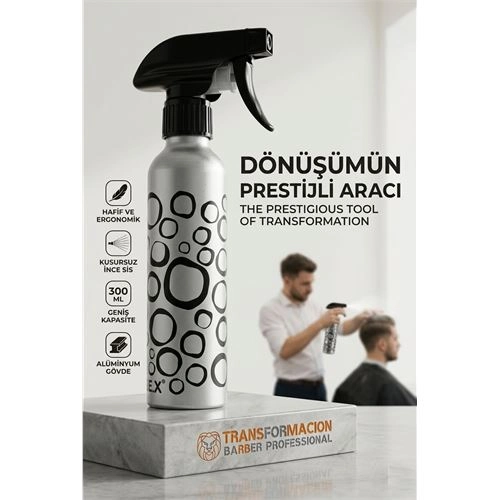 Alüminyum Metal Berber Kuaför Su Spreyi Şişesi Profesyonel Saç Fısfısı 300 ML 723021