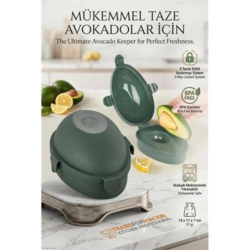 Avokado Saklama Kabı | Kilitli Taze Tutucu Koruyucu Kutu | Kararmaya Son 723084