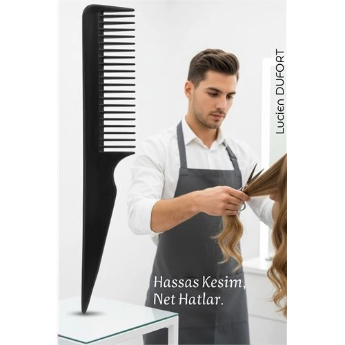 Bayan Kuaförü Saç Kesim Tarağı - Profesyonel Kuaför Kesim Tarağı Kuyruklu Saç Ayırma Şekillendirme Tarağı  722283