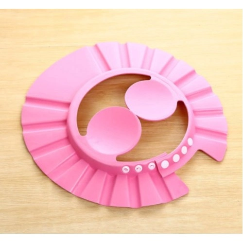 Bebek Banyo Şapkası Düğmeli Kulaklıklı Pembe 1 Bebek Banyo Şapkası Düğmeli Kulaklıklı Pembe