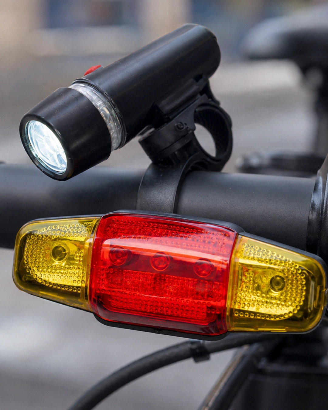 Bisiklet Emniyet Işığı Seti Güçlü LED Ön Far Arka Stop Lambası 1 Bisiklet Emniyet Işığı Seti Güçlü LED Ön Far Arka Stop Lambası