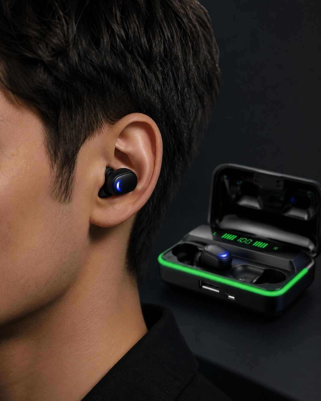Bluetooth 5.1  Kulaklığı LED Ekranlı Powerbank Kulaklık