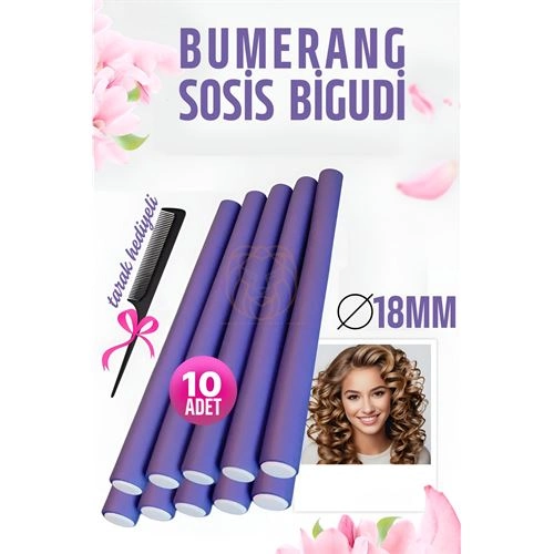 Bumerang Sosis Bigudi Tarak Seti 18 mm Kalınlık 10 Adet 721386