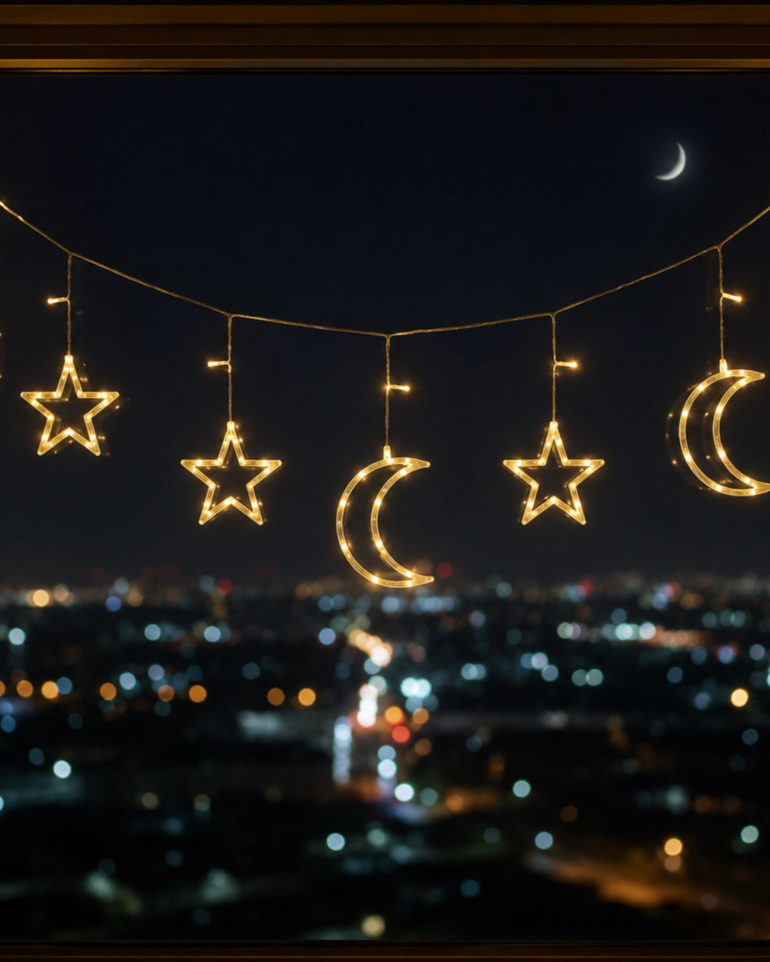 Büyük Ay Yıldız LED Ramazan Süsü Sıcak Beyaz Dekoratif Işık 1 Büyük Ay Yıldız LED Ramazan Süsü Sıcak Beyaz Dekoratif Işık
