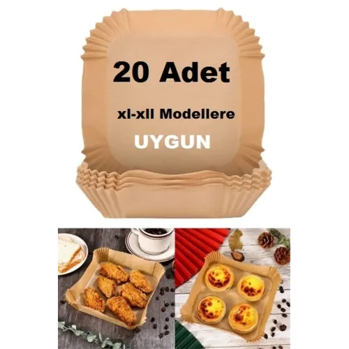 Büyük Boy Air Fryer Fritöz Pişirme Kağıdı 20 Adet