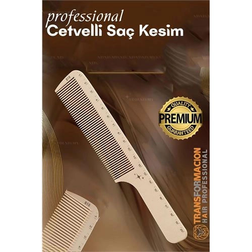 Cetvelli Saç Kesim Tarağı - Berber Kuaför Saç Kesim Tarağı Profesyonel 721785