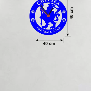 Chelsea FC Logolu Ahşap Duvar Saati - 40x40 cm Taraftar Hediyesi