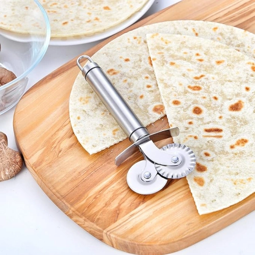 Çift Başlıklı Pizza Hamur Bıçağı 1 Çift Başlıklı Pizza Hamur Bıçağı