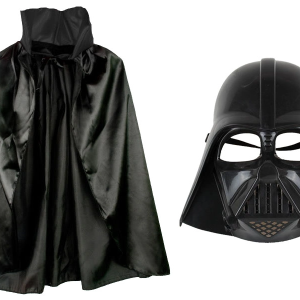 Çocuk Boy Yıldız Savaşları Star Wars Darth Vader Maskesi ve 90 cm Pelerin Seti Siyah