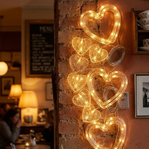 Dekoratif Kalp LED Neon Lamba Romantik Oda Balkon ve Masa Üstü Işığı