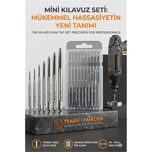 Dieter Wolff Serisi | 10'lu HSS Kobalt Mikro Kılavuz Seti (M1-M3.5) 723037