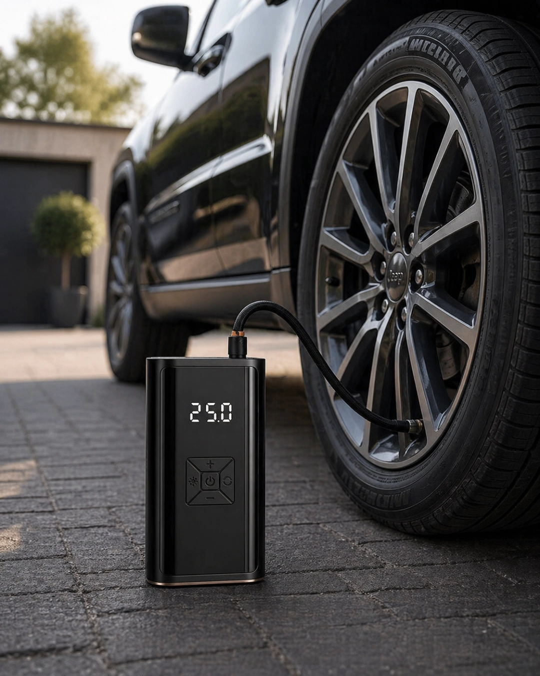 Dijital Lastik Pompası Kablosuz Hava Basma Cihazı Powerbank Destekli 1 Dijital Lastik Pompası Kablosuz Hava Basma Cihazı Powerbank Destekli