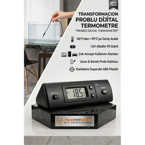 Dijital Prob Termometre - Akvaryum, Buzdolabı ve Oto Isı Ölçer 723082