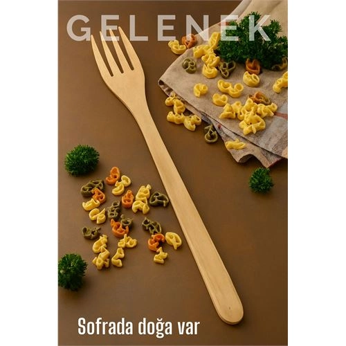 Doğal Gürgen Ağacı Servis Çatalı – 25 cm, El Yapımı Ahşap Mutfak Gereci 722244