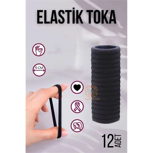 Elastik Toka 12 ADET SİYAH 719701