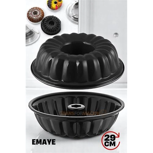 Emaye Kek Kalıbı - Yapışmaz Siyah Emaye Kek Kalıbı 29 CM 721669