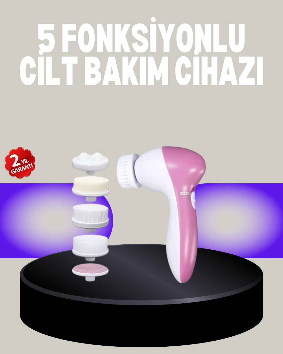 Fırçalı Yüz Temizleme ve Spa Masaj Cihazı 1 Fırçalı Yüz Temizleme ve Spa Masaj Cihazı