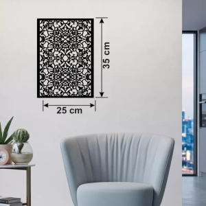 Floral Mandala Desenli Ahşap Duvar Tablosu - 25x35 cm Lazer Kesim Dekoratif Pano