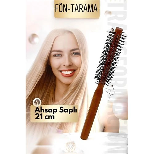 Fön Fırçası Ahşap Saplı Tarama Fırçası 721202
