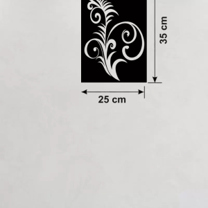 Geleneksel Çiçek Desenli Ahşap Duvar Tablosu - 25x35 cm Lazer Kesim Dekoratif Pano