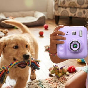 HD Ekranlı Çocuk Fotoğraf Makinesi Video Kayıt ve Baskı Kağıdı Kalem Hediyeli