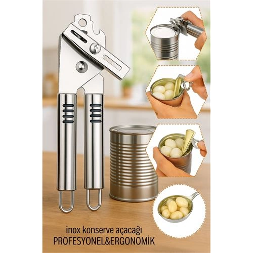 Inox Çelik Konserve Açacağı - Ergonomik ve Profesyonel Kolay Konserve Açıcı 722091
