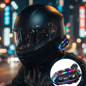 IPX6 Su Geçirmez Intercom 1000m Bağlantı 1000mAh Batarya RGB Işıklı