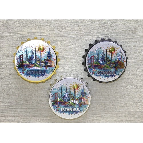 İstanbul Temalı Gazoz Kapağı Magnet - Model 2