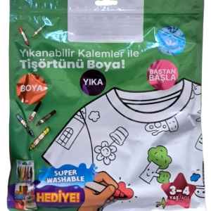 Kalem Hediyeli Boyanabilir Tişört 3-4 Yaş